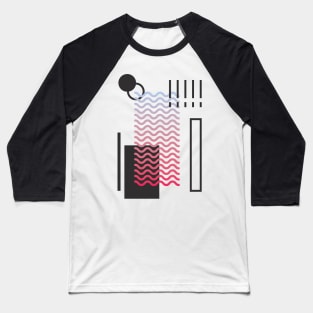 Abstract Waves Baseball T-Shirt